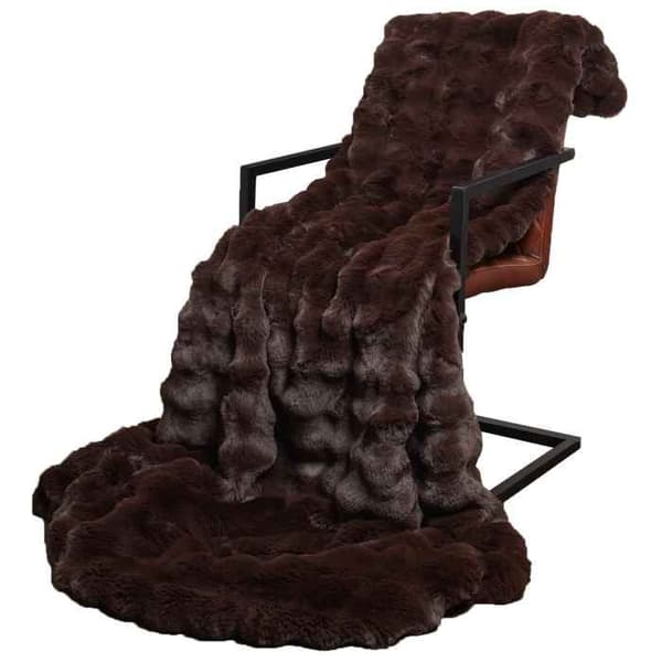 vidaXL Antiskidigt kaninpälsöverdrag Olite Camel 42021796