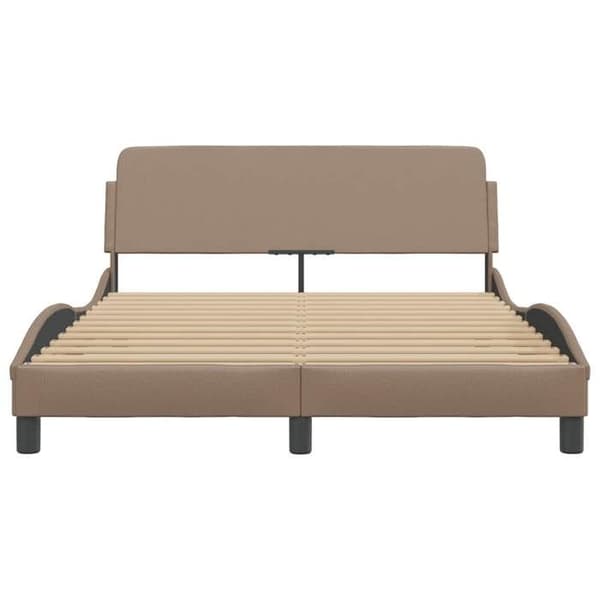 vidaXL Sängram Dover cappuccino 140x200 cm konstläder 373202