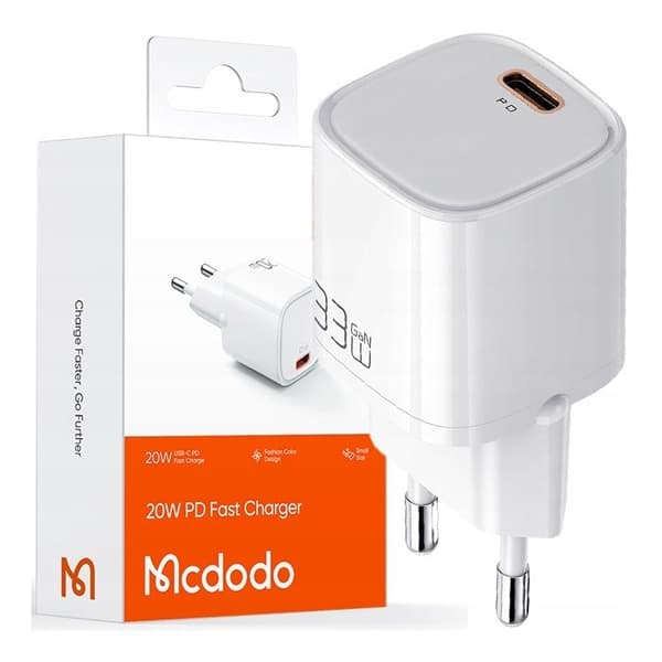Mcdodo Liten Snabbladdare Usb-C 20W För Iphone Vit