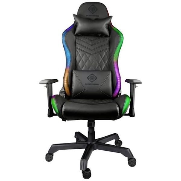 Gamingstol - DELTACO GAMING - GAM-080 - Höjdjusterbar - Armstöd - Syntetiskt läder Svart