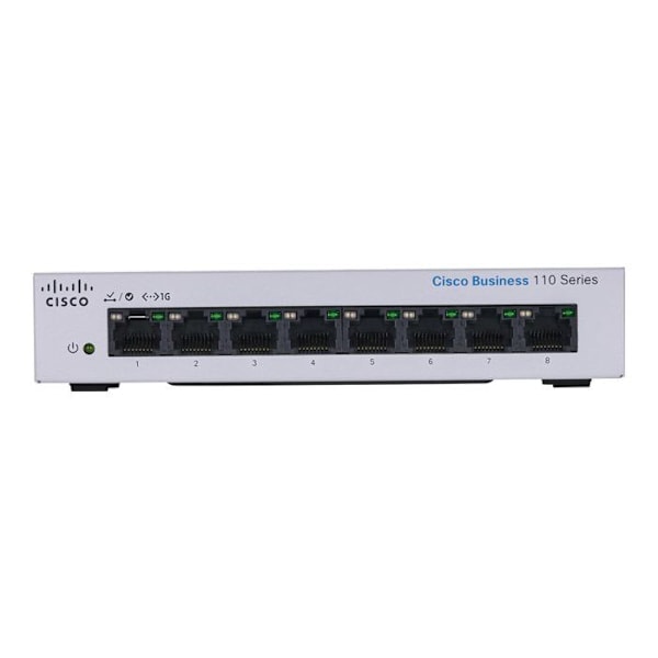 Switch - Cisco - CBS110-8PP-D - 8 portar - PoE - Desktop - Ohanterad
