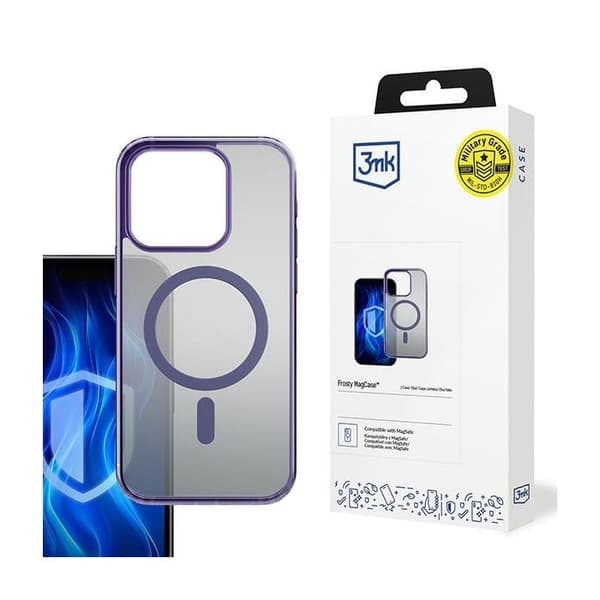 Coque MagSafe Frosty 3MK för iPhone 15 Pro Max, lila