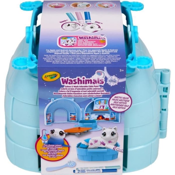 Washimals Igloo resväska - CRAYOLA - Tvättbart färgsats för barn från 3 år och uppåt