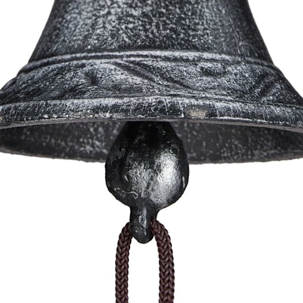 Relaxdays dörrklämtare i gjutjärn, uggla, antik design, med snöre, väderbeständig, silverfärgad silver, brown