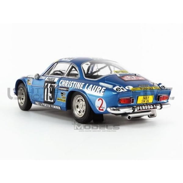 Samlarbil i miniatyr - SOLIDO - ALPINE A110 1600S - Monte Carlo Rally 1976 - Blå - 18/1 Blå