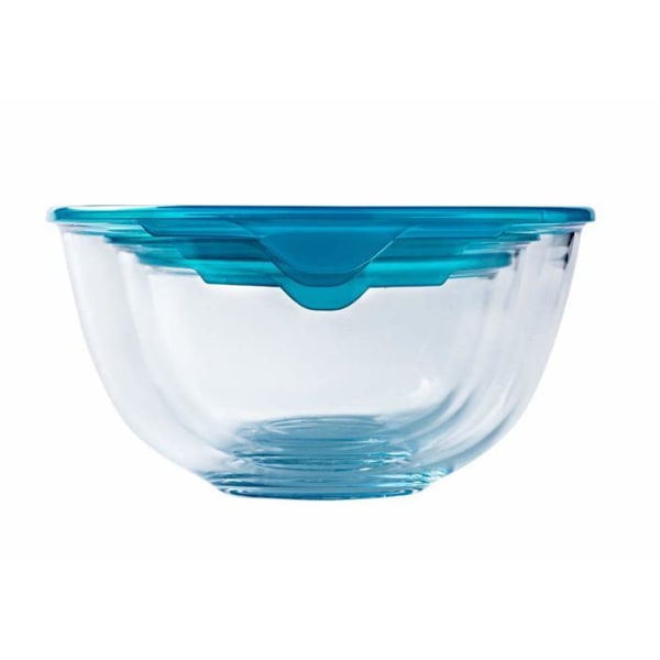 Pyrex (R) - Prep - Store - Set med 3 resistenta glasskålar med lock (0,5L - 1L - 2L) - BPA-fri