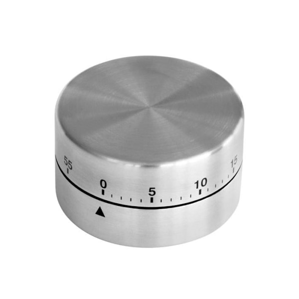 Mekanisk Timer - Rostfritt Stål - Magnetisk - 60 mn - Mått: 6x6x3.5 cm - Färg: Grå Grå