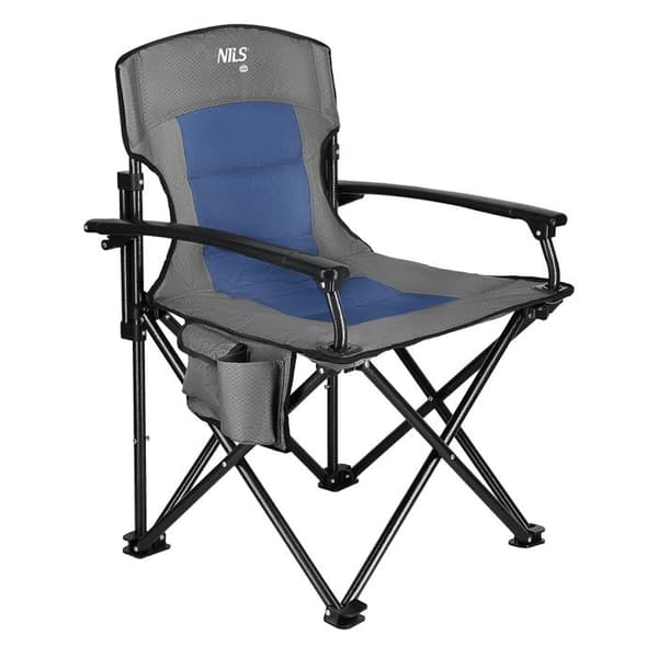 Fällbar campingstol - NILS CAMP - NC3075 - Blå - Oxford tyg 600D - Vadderad sits Blå
