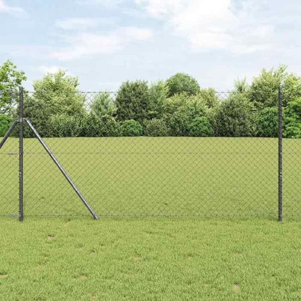 vidaXL Grå metallnätstängsel 42004822