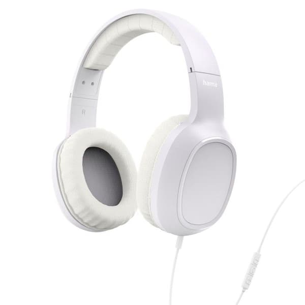Hörlurar "Fun C", supralural, mikrofon, ensidig kablage, USB-C, vit