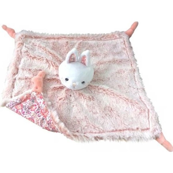 Lapinou fyrkantigt täcke - DOMIVA - Rosa - Nappklämma - 28cm Laxrosa