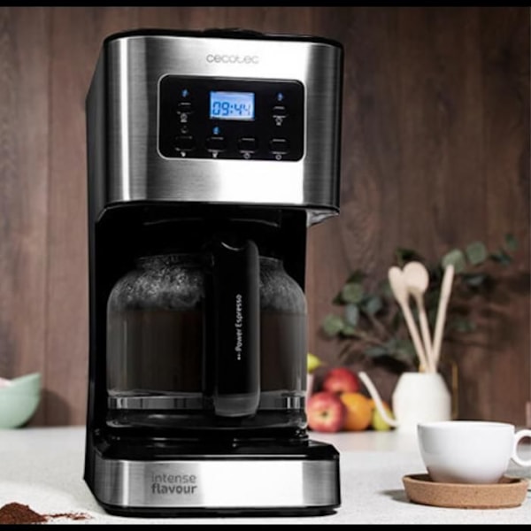 Cecotec Coffee 66 Smart kaffebryggare. ExtremeAroma Technology, Digital med LCD-skärm, 1,5 L (12 koppar), Reheat och Ma