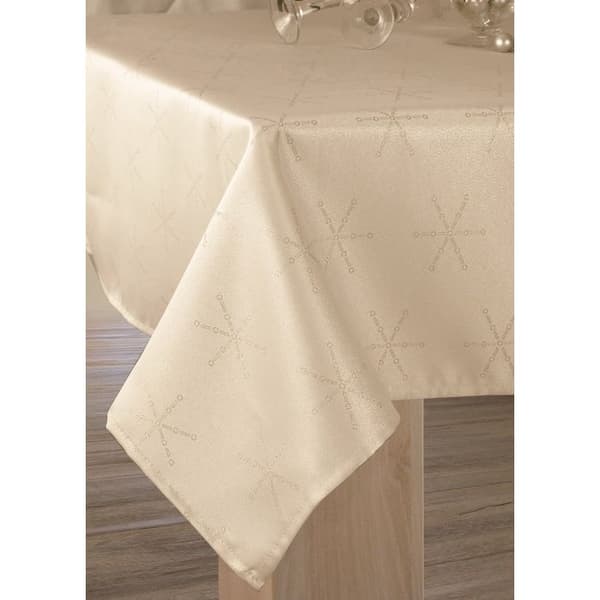 LE LINGE DE JULES Rektangulär duk 150x300 cm Kräm & Guld Lurex - 92% polyester, 8% metall Grädde, guld