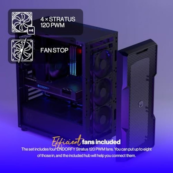 Fodral - ENDORFY - Regnum 400 Air - ATX, microATX, ITX - Multiradiatorer - Ventilerad framsida