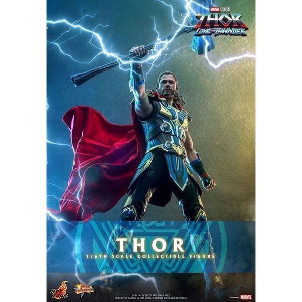 Staty Statuett Hot Toys MMS655 - Marvel Comics - Thor: Love And Thunder - Thor Standardversion mångfärgad