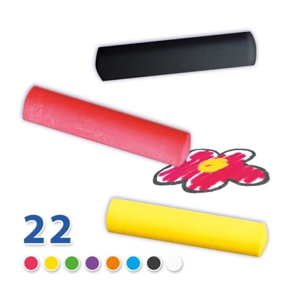 22 Kritor - SES CREATIVE - 8 Färger - Ideal för Barn - Från 24 månader 8 färger