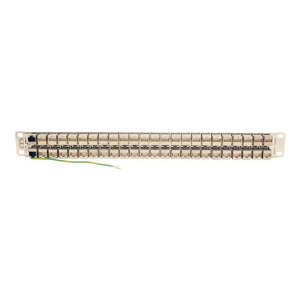 Tripp Lite 48-portars Cat6a patchpanel Rackmonterad skärmad genomföring RJ45 1U - patchpanel - RJ-45 X 48 - 1U - 19 "