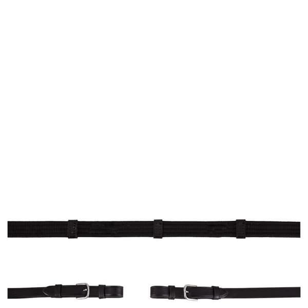 Hästtyglar i webbing runt spänne BR Equitation - svart/silver - Full