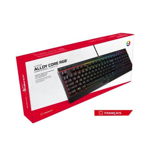 HYPERX Alloy Core RGB Tangentbord - AZERTY - RGB LED - Svart