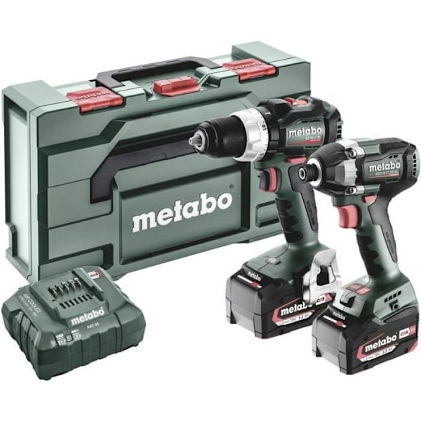 Metabo BSLBL+SSD200LTBL - Sladdlös borrskruvdragare, sladdlös slagnyckel + batteri, + laddare