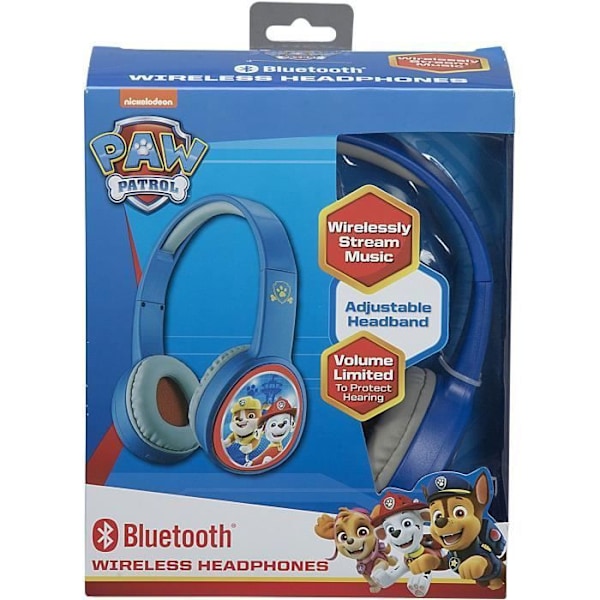 Kidsafe Paw Patrol Bluetooth-hörlurar - EKIDS - PW-B36V - Begränsade decibel - Stereo - Justerbart pannband Blå