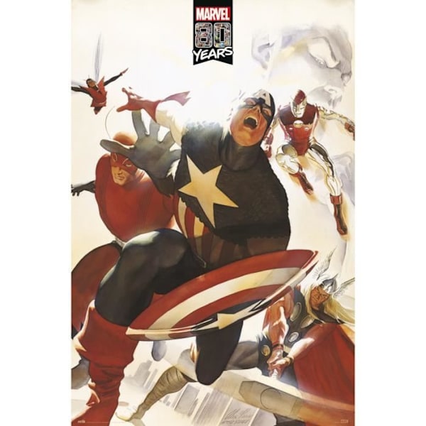 Affisch Marvel 80 år Avengers