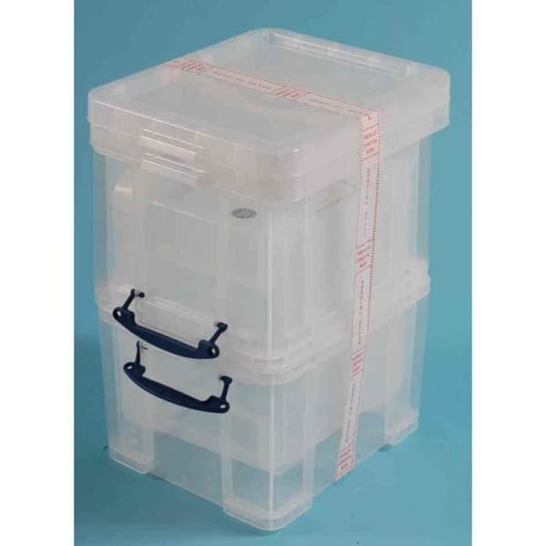 Förvaringslåda - Really Useful Box - Pack om 3 - 35 L - Transparent - Återvunnen PP Transparent