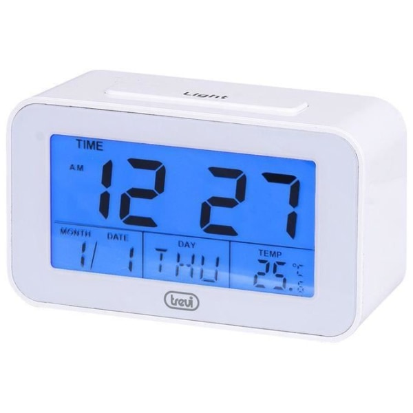 Digital klocka - Trevi - SLD 3P50 - Stor LCD-skärm - Programmerbar väckarklocka - Snoozefunktion Vit