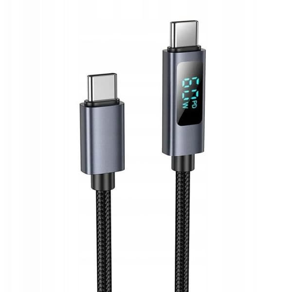 Laddkabel - HOCO - X112 - Typ C till Typ C - 1 m - 60 W (3 A) Svart