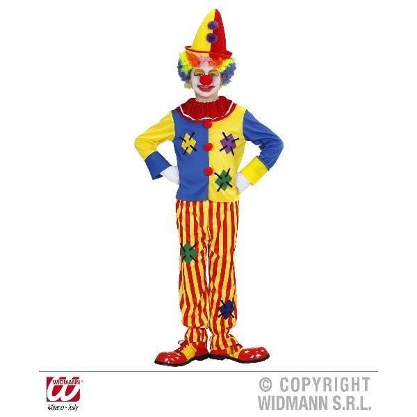 Färgglad clownkostym 8/10 år - WIDMANN - Sweatshirt och byxor Flerfärgad