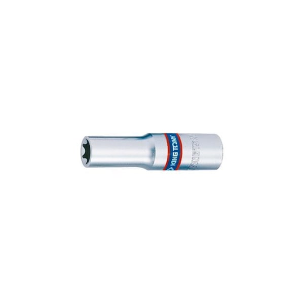 Lång hylsa för Torx-hanboltar - KING TONY - E6 - 63 mm - Krom Vanadium - Polerad yta
