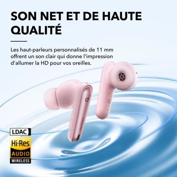 Soundcore Liberty 4 NC – Bluetooth-hörlurar ANC 98,5% • 50 h • In-ear • Rosa