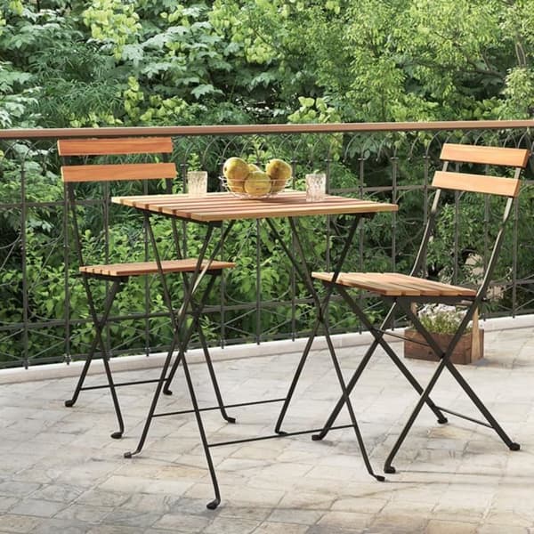 vidaXL Fällbord för bistro 55x54x71cm i solid teak och stål 319978