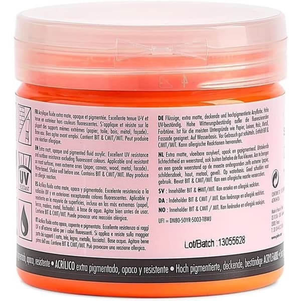Kruka 140ml MATT Akrylfärg pub ORANG FLUO