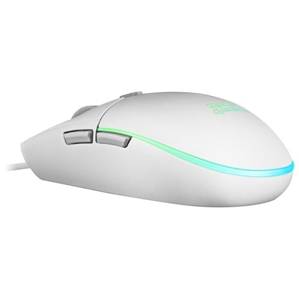 Mars Gaming MMGW, White Gaming Mouse, RGB Flow, Anti-Slip, Mac/Windows/Linux