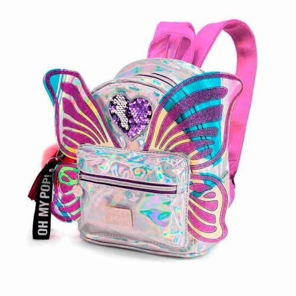 Fashion Ryggsäck Liten - Oh My Pop! Vingar - Silver - One Size Pengar