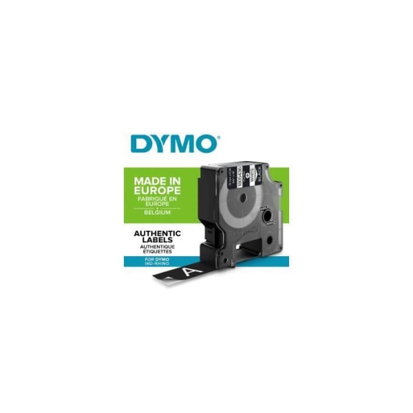 DYMO Rhino - Industriella vinyletiketter 19 mm x 5,5 m - Vit på svart