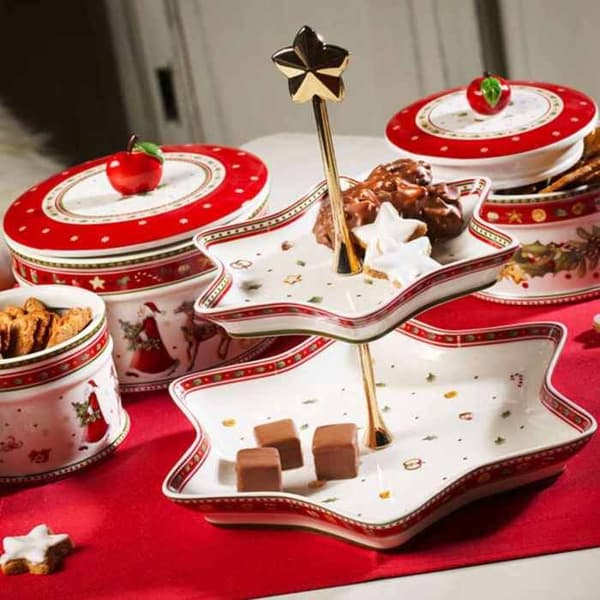 VILLEROY & BOCH Vinterbageri Delight Stor konditorilåda Vit|Rött