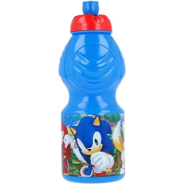 Vattenflaska - Stor - Sonic - Plast - 400 ml - Barn Blå, flerfärgad