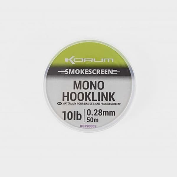 Korum Smokescreen Mono Hooklink-ledare - grön - 0,30 mm/ 5,4 kg