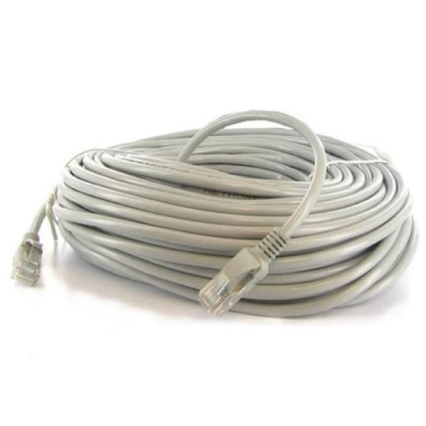 Nätverkskabel rak Ethernet RJ45 (cat.6) 50 m Blå eller Grå för internetanslutning till Box, TV, PC, router, switch, konsoler