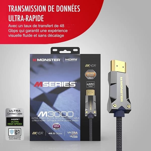 Audio/Video-kabel Monster Cable HDMI M3000 UHD 8K DOLBY VISION HDR 48GBPS 20M