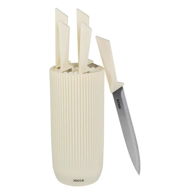 Set med 5 knivar - JOCCA - Block i polypropen - Beige beige