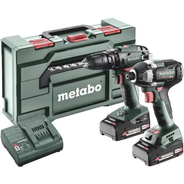 Metabo Combo-Set SB 18 + SSD 18 LT 200 BL - Sladdlös slagborrmaskin, sladdlös slagnyckel + batteri, +