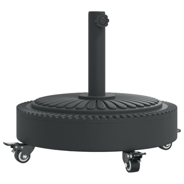 Parasolbas med hjul för master Ø38 48 mm 27 kg rund Svart