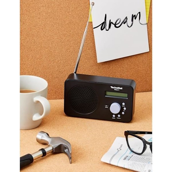 Bärbar DAB+/FM-radio - TechniSat - VIOLA 2 - Inbyggd högtalare - LCD-skärm - Kompakt och lätt Svart