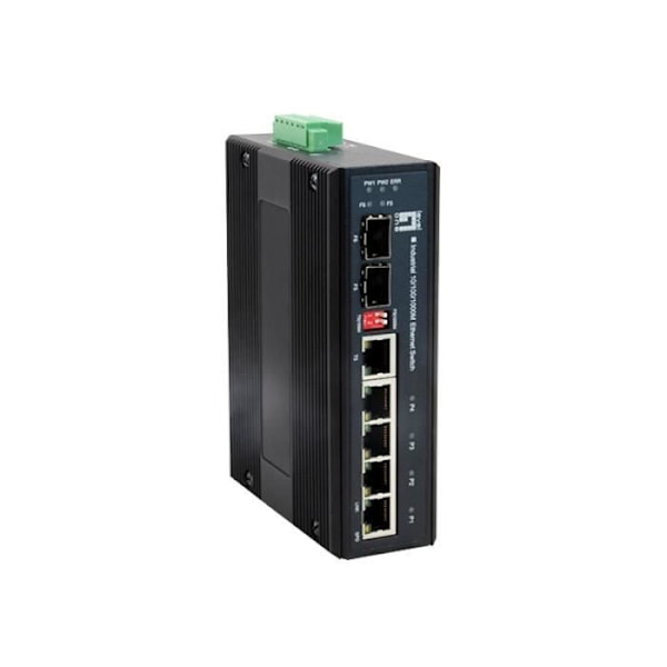 LevelOne IES-0600 Gigabit Ethernet Switch - Väggfäste - Full Duplex Svart