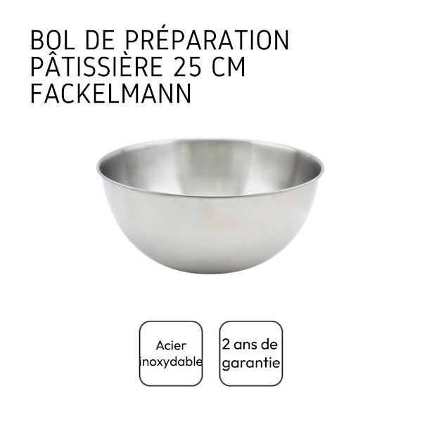 Skål för blandning i rostfritt stål med 25 cm diameter Fackelmann Basic Rostfritt stål