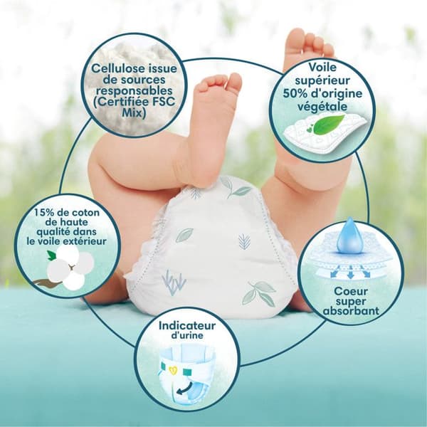Pampers Harmonie Storlek 2, 204 Blöjor Vit