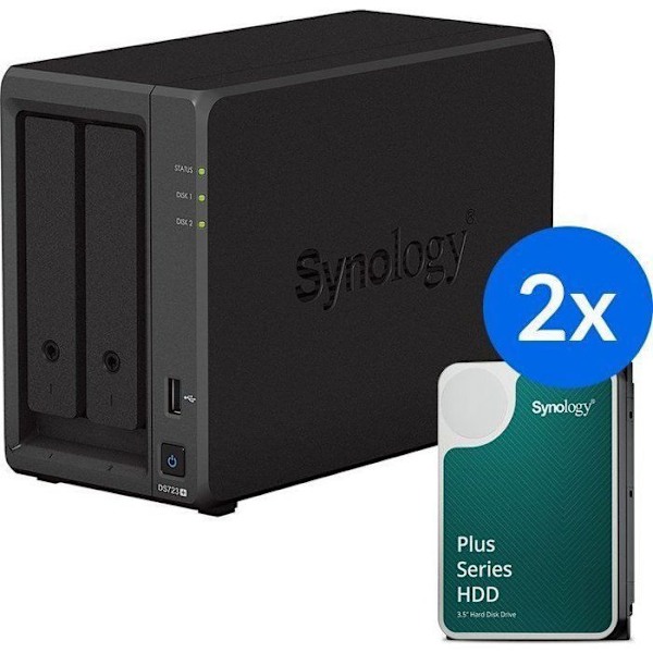 Lagringsserver - NAS Synology Pliquet av server DS723+ /4T (DS723+-4T-00-2)